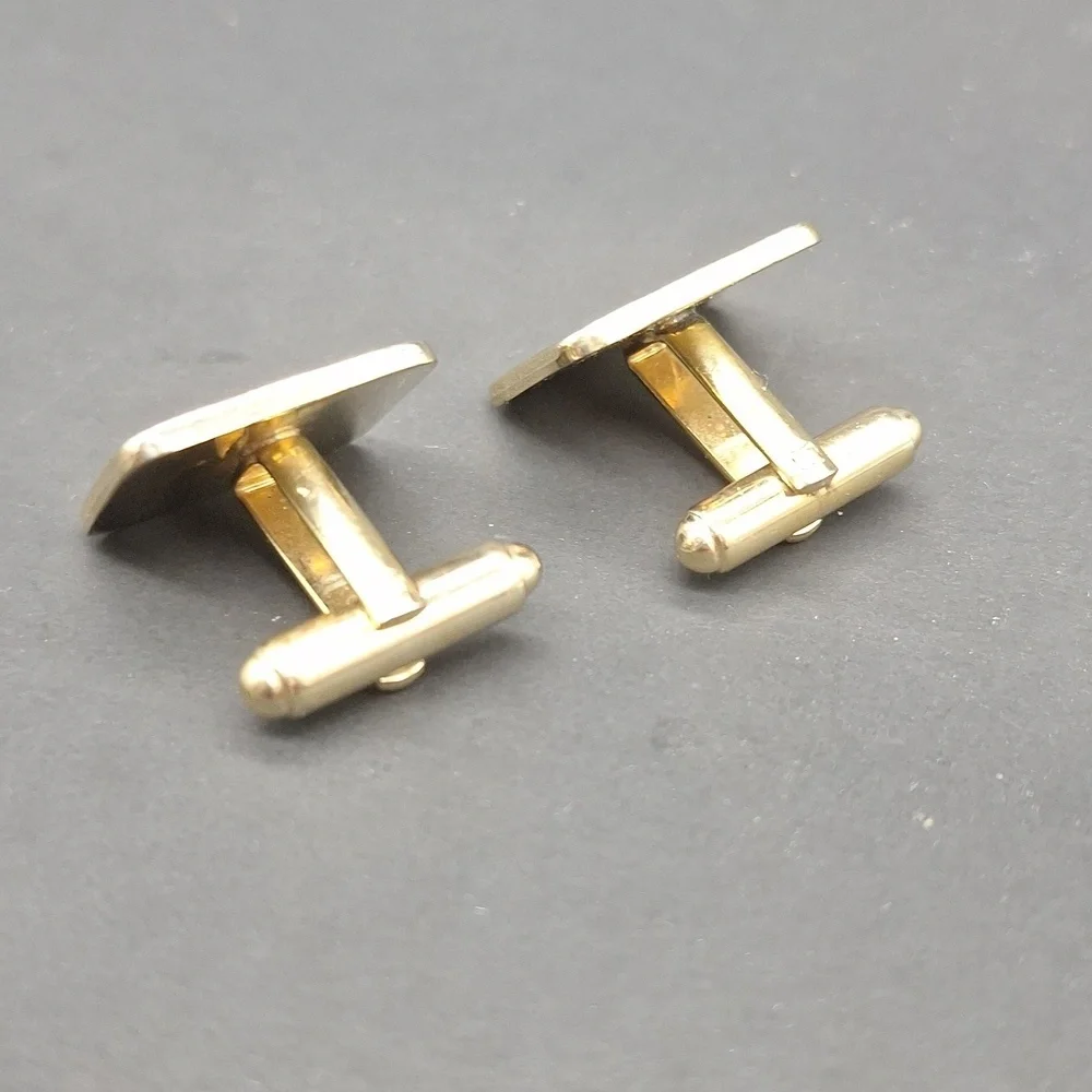 Vintage Gold Tone Geometric Cufflinks
